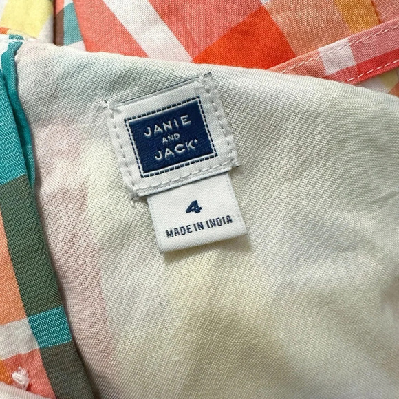 Janie & Jack | Summer Madras Ruffle Dress (4) - Picture 5 of 6